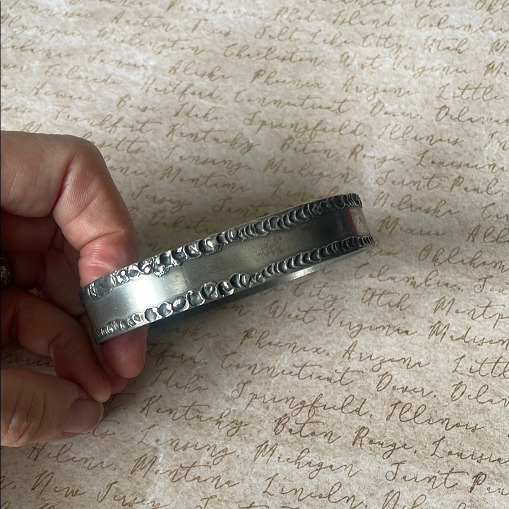 Jorgen Jensen vintage pewter bangle / Danish designer